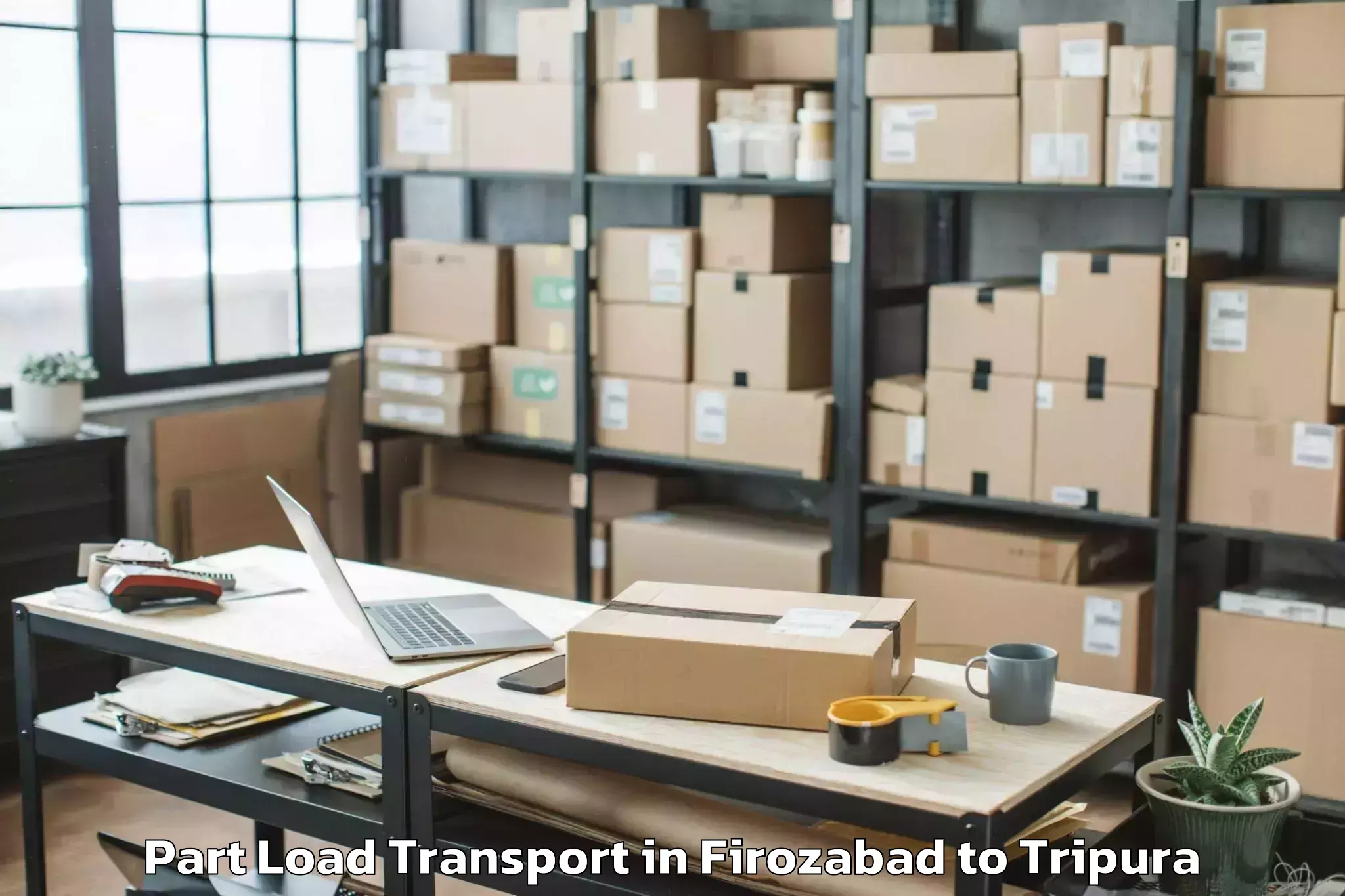 Book Firozabad to Gournagar Part Load Transport